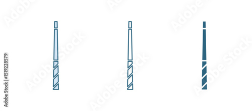 Blue Billiard cue icon isolated on white background. Vector