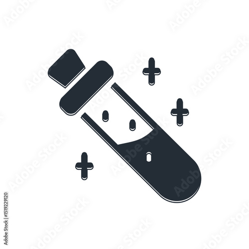 Black Bottle with potion icon isolated on white background. Flask with magic potion. Vector