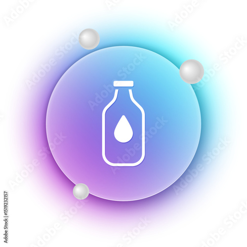 White Bottle of water icon isolated on white background. Soda aqua drink sign. Blue and purple gradient circle background. Vector