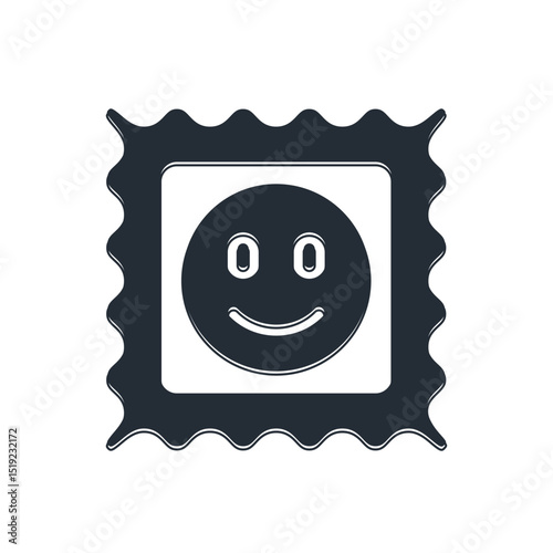 Black LSD acid mark icon isolated on white background. Acid narcotic. Postmark. Postage stamp. Health danger. Vector