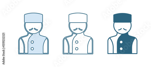 Blue Concierge icon isolated on white background. Vector