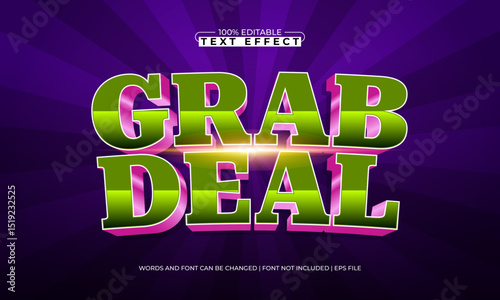grab deal editable text effect with a sale and offer text style