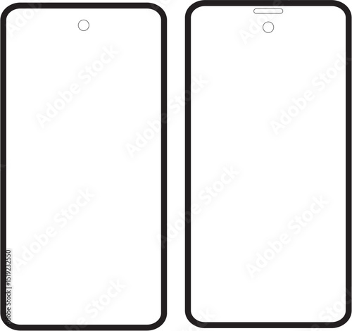 Minimalist Smartphone Outline – Front and Back View