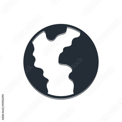 Black Global economic crisis icon isolated on white background. World finance crisis. Vector