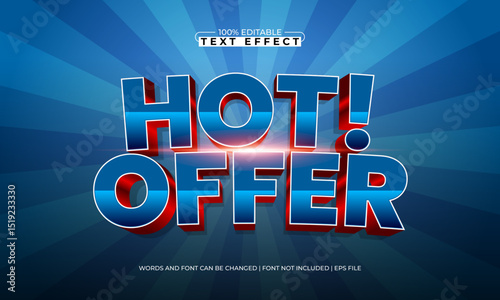 hot offer editable text effect with a sale and offer text style