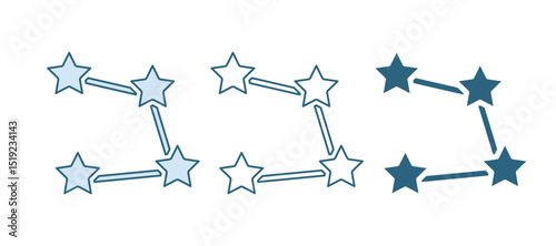 Blue Star constellation zodiac icon isolated on white background. Vector