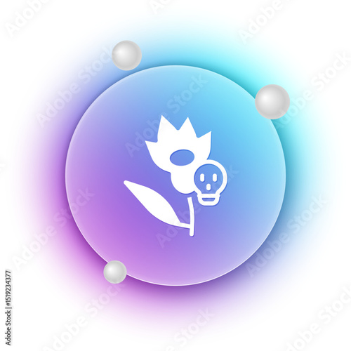 White Poison flower icon isolated on white background. Blue and purple gradient circle background. Vector