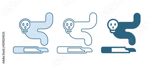 Blue Cigarette icon isolated on white background. Tobacco sign. Smoking symbol. Vector