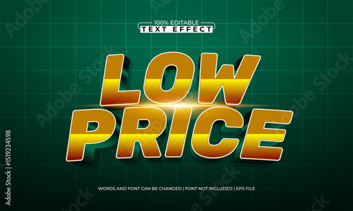 low price editable text effect with a sale and offer text style