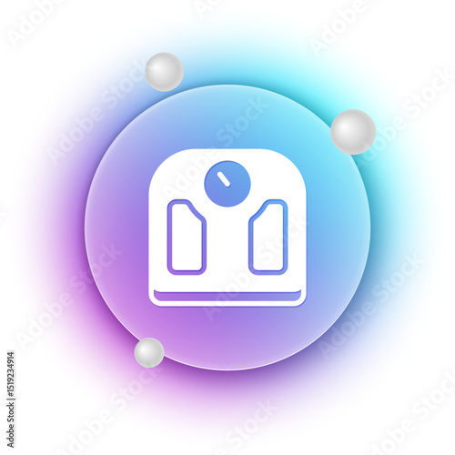 White Bathroom scales icon isolated on white background. Weight measure Equipment. Weight Scale fitness sport concept. Blue and purple gradient circle background. Vector