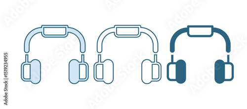 Blue Headphones icon isolated on white background. Earphones. Concept for listening to music, service, communication and operator. Vector