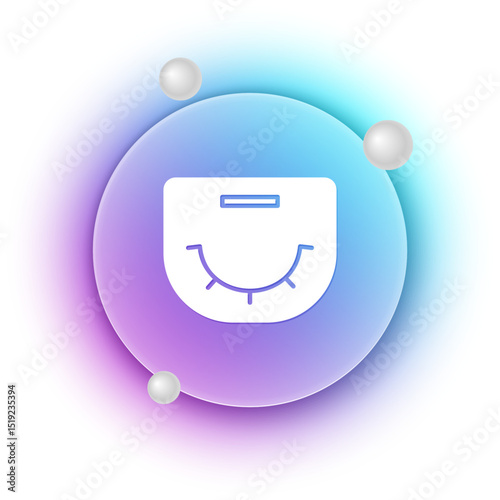 White Poker table icon isolated on white background. Blue and purple gradient circle background. Vector
