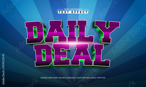 daily deal editable text effect with a sale and offer text style