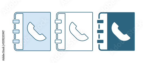 Blue Phone book icon isolated on white background. Address book. Telephone directory. Vector