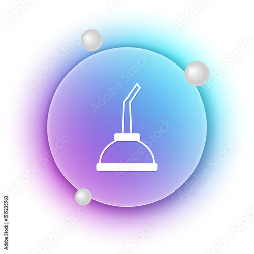 White Canister for motor machine oil icon isolated on white background. Oil gallon. Oil change service and repair. Blue and purple gradient circle background. Vector