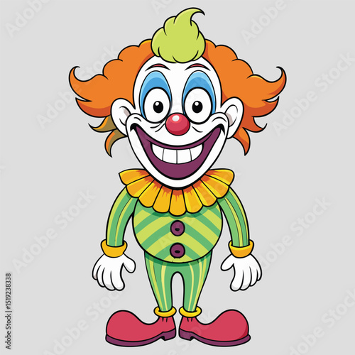 Whimsical clown illustration for fun character art and smile