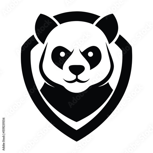 Cute cartoon baby panda bear vector illustration with a smiling face and heart design, perfect for fun animal character art