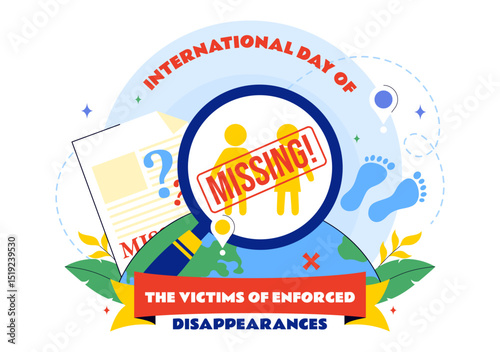 International Day of the Victims of Enforced Disappearances Vector Illustration on August 30 Featuring a Missing Person or Lost People in a Background