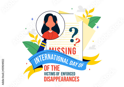 International Day of the Victims of Enforced Disappearances Vector Illustration on August 30 Featuring a Missing Person or Lost People in a Background