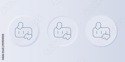 Grey Bar of soap with foam icon isolated on grey background. Soap bar with bubbles. Set icons in square buttons. Vector