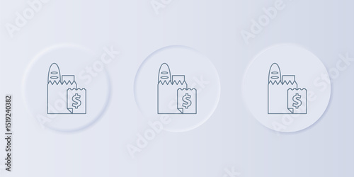 Grey Online ordering and fast food delivery icon isolated on grey background. Set icons in square buttons. Vector