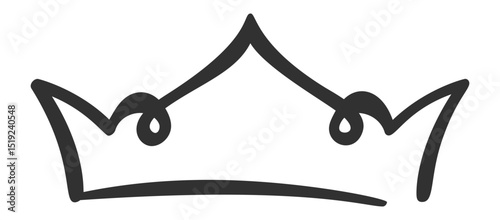 Hand drawn crown representing royalty and authority, embodying leadership, achievement, and success. Perfect for enhancing various design projects with a touch of elegance