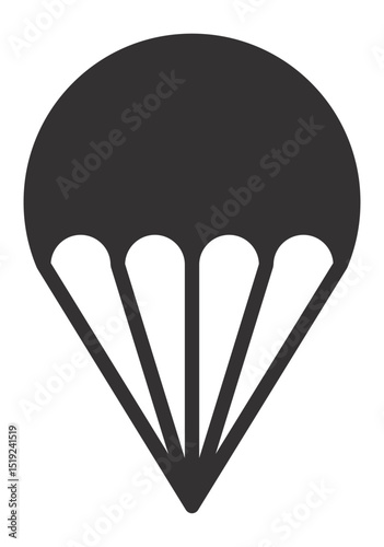 Parachute slowly descending to the ground representing safety, rescue, emergency and extreme sports, perfect illustration for websites and mobile apps
