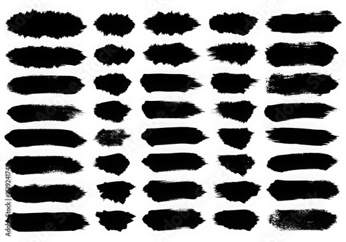 Wallpaper Mural Collection of brush stroke textures isolated on transparent background Torontodigital.ca