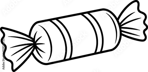 Delicious wrapped candy sweet treat cartoon illustration