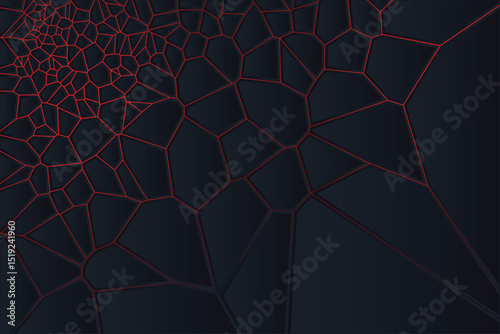 Abstract geometric art with glowing rot lines in a Voronoi backlight vector background