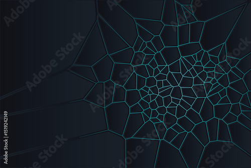 Dark artistic background with luminous shapes in a Voronoi backlight vector composition