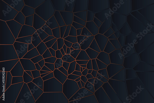 Sophisticated geometric shapes in a glowing  Voronoi backlight vector background