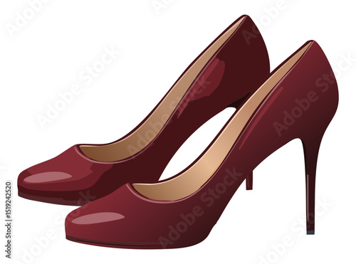 Classic Red Wine Stiletto Shoes Pair