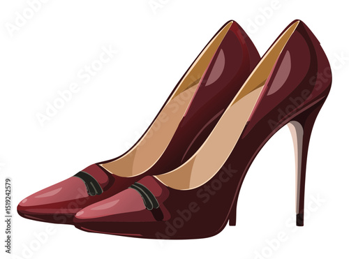 Classic Red Strapped High Heel Shoe