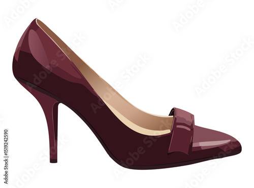Classic Burgundy Mary Jane Pumps Illustration
