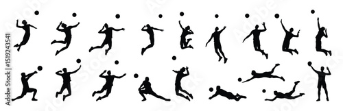 Volleyball player silhouette man volleyball player silhouette
