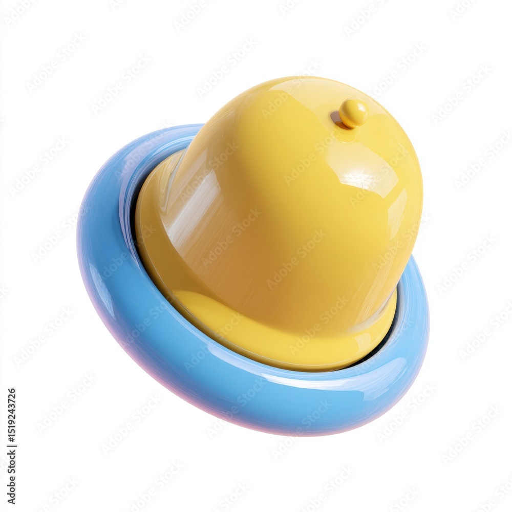 Fototapeta premium Yellow call bell with blue base
