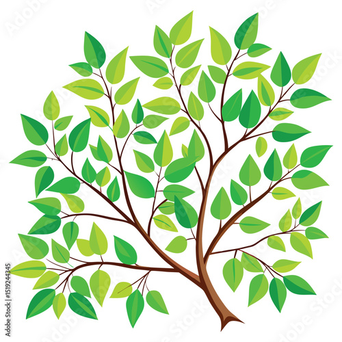 Green tree and leaves vector illustration pattern for nature-inspired design