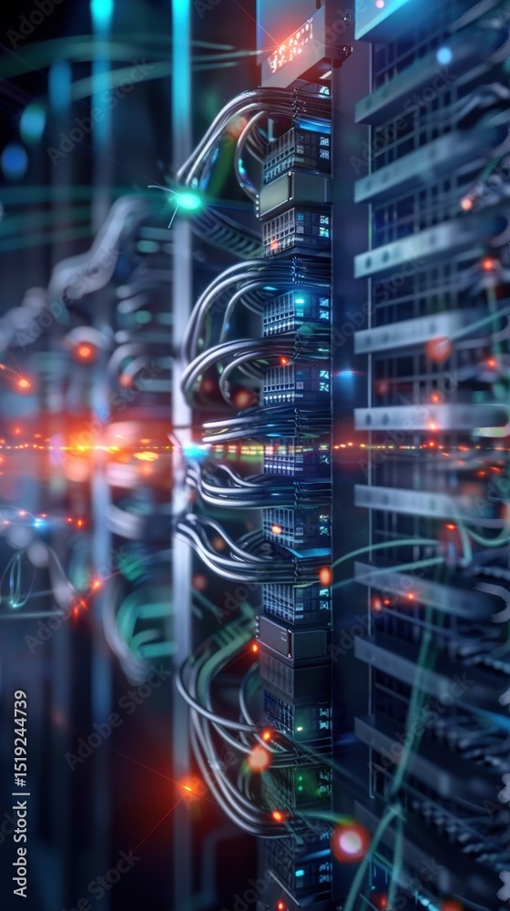 Data center operations showcase modern facility digital infrastructure high-tech environment close-up view information technology trends Data center operations showcase modern facility digital infrastructure high-tech environment close-up view information technology trends