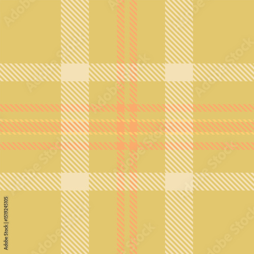 Summertime textile vector check, yuletide seamless tartan texture. Fiber plaid fabric pattern background in yellow and wheat colors.