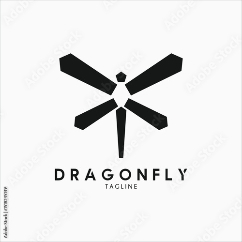 dragonfly logo vector illustration design