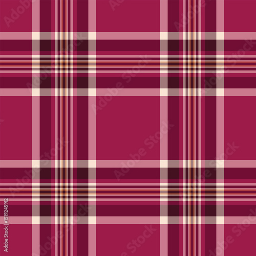 List seamless fabric textile, antique plaid vector tartan. Identity texture check background pattern in red and pink colors.
