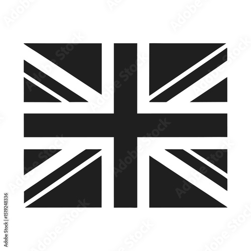 United Kingdom flag icon and British pound symbol illustration