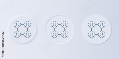 Grey BFF or best friends forever icon isolated on grey background. Set icons in square buttons. Vector