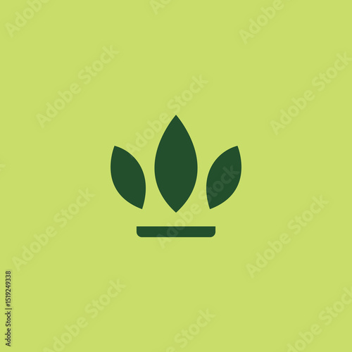 Leaf Crown Logo Vector Illustration