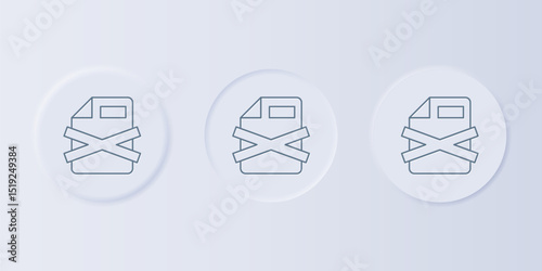 Grey Delete file document icon isolated on grey background. Rejected document icon. Cross on paper. Set icons in square buttons. Vector