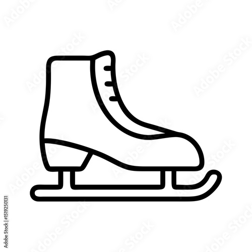 Ice skates icon for winter sports design. Classic ice skates illustration perfect for website or app.  Simple ice skates graphic for a logo or emblem.