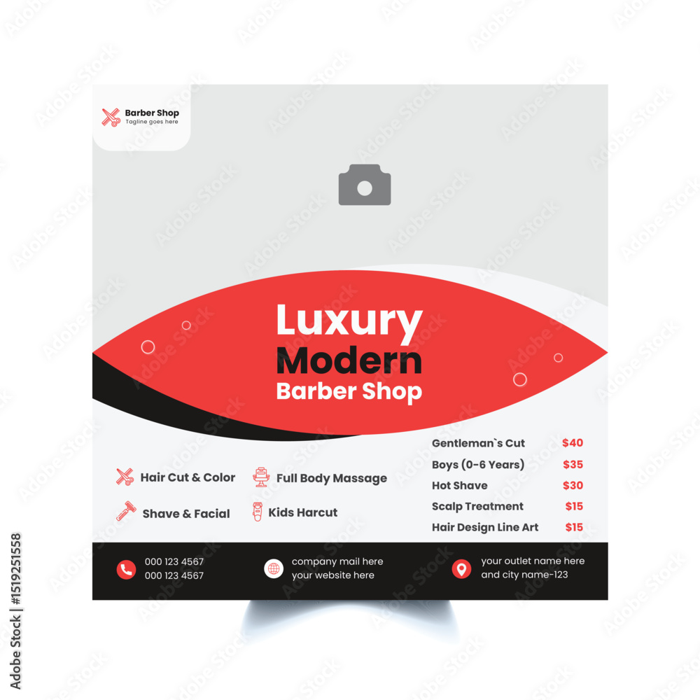 Obraz premium Barbershop Post Template 