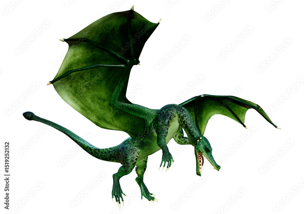 Obraz premium 3D Rendering Fairy Tale Dragon on White