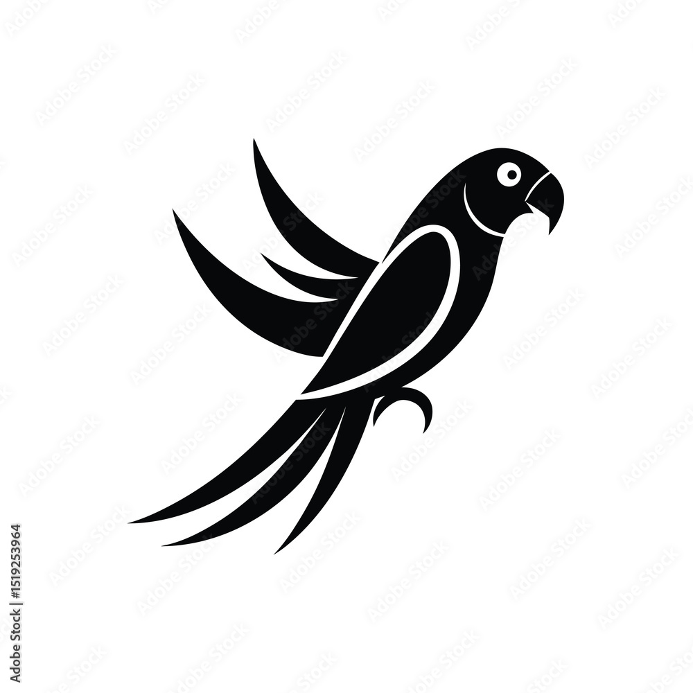 Obraz premium Parrot Colorful Vector Silhouette